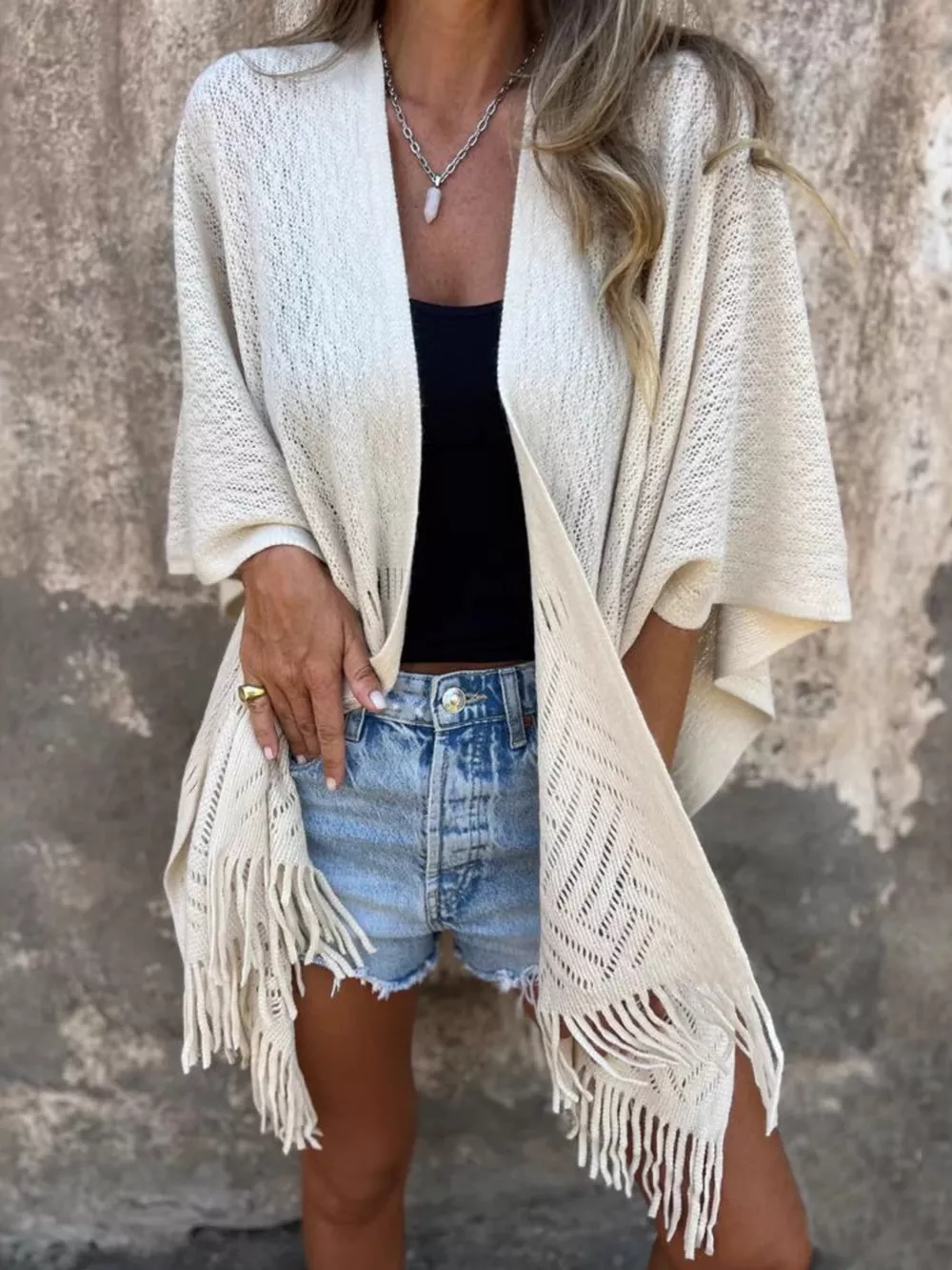 Fringe Open Front Cardigan, image 4