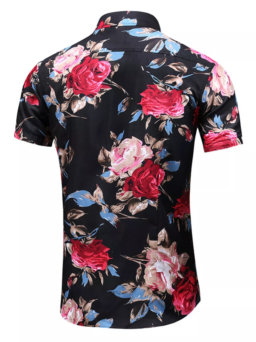 Men's Plus Size Floral Print Short Sleeve Casual Shirt, image 4
