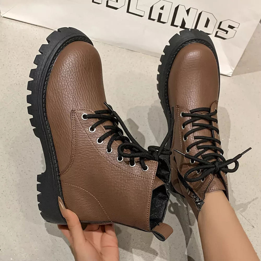 Chunky Platform Lace-Up Combat Boots, image 4