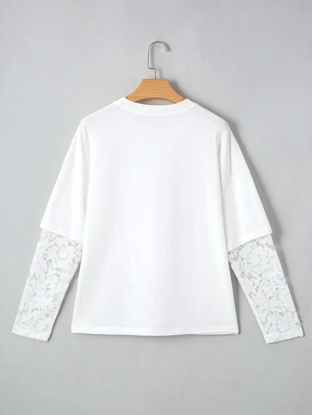 Lace Long Sleeve Insert Drop Shoulder Tee, image 7