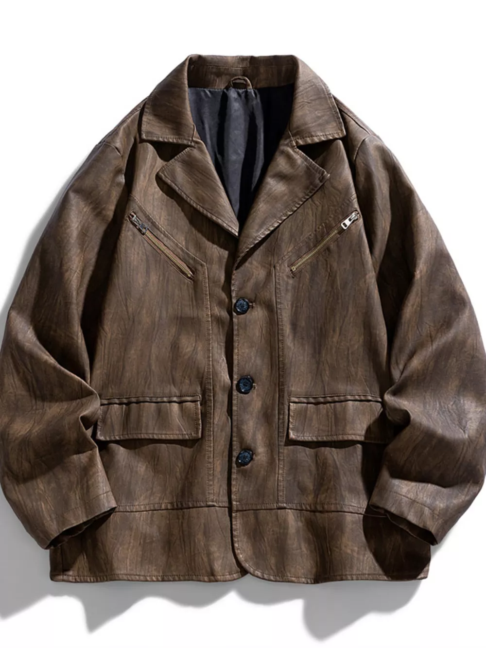 Men's Plus Size Button Up Long Sleeve Jacket, image 2