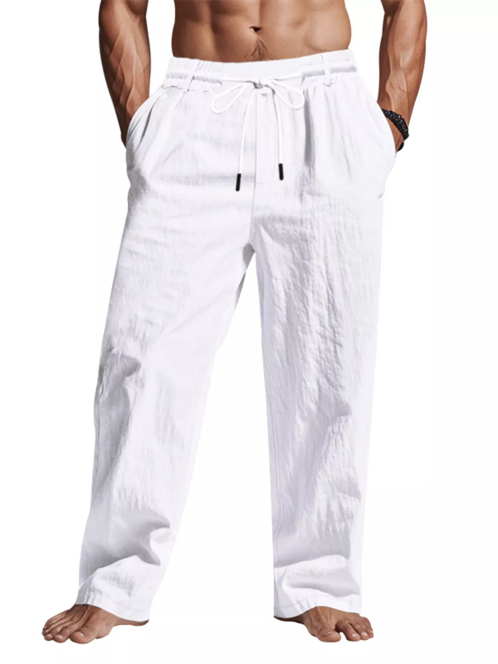 Men's Full Size Drawstring Elastic Waist Loose Fit Pants Plus Size, image 15