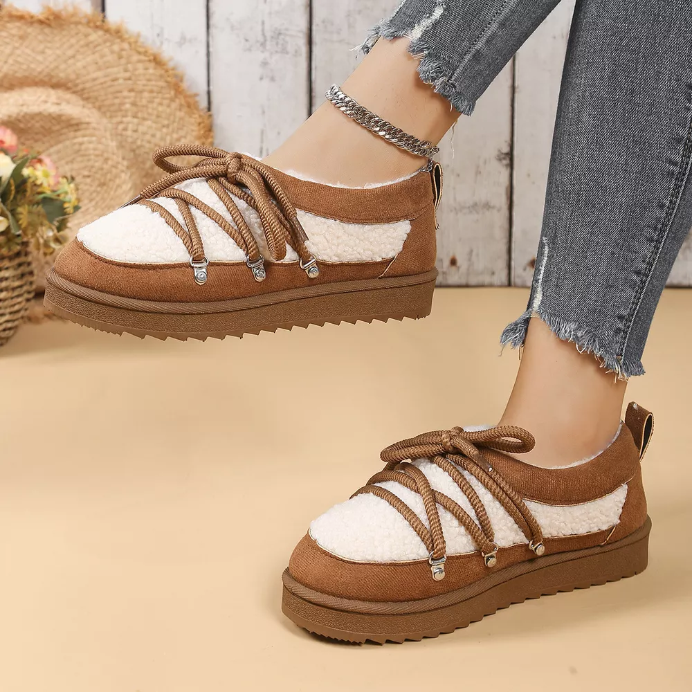 Lace Up Round Toe Platform Ankle Boots, image 9
