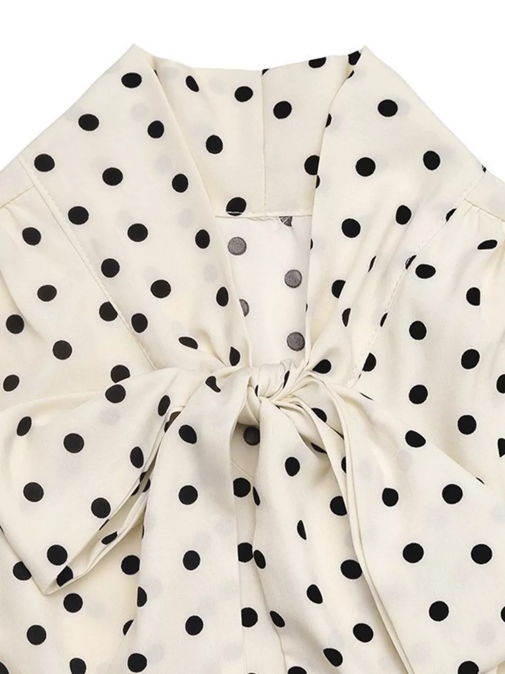 Polka Dot Tie Front Long Sleeve Midi Dress, image 5