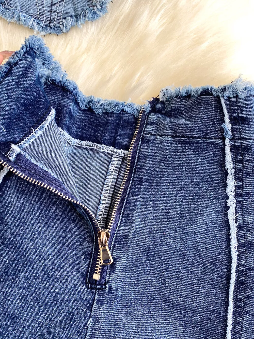 Raw Hem Denim Cami and Flare Jeans Set, image 7