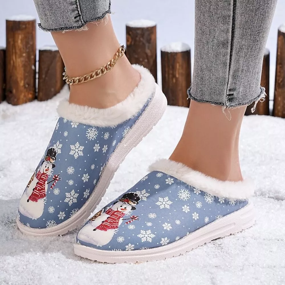 Christmas Snowman Plush Lined Slippers, image 11