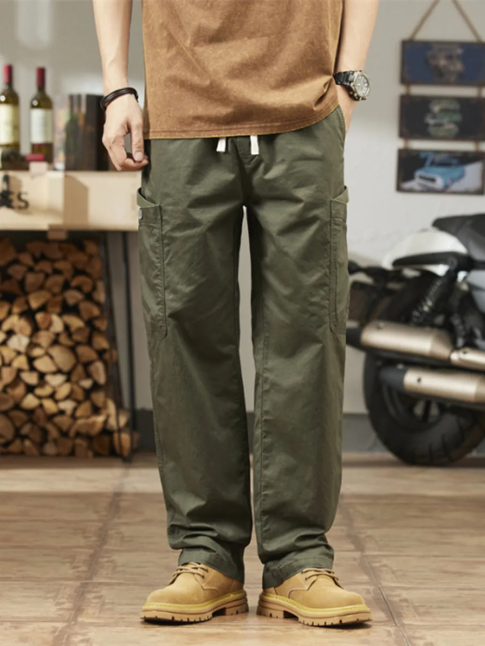 Men's Plus Size Wide Leg Cargo Pants, image 6