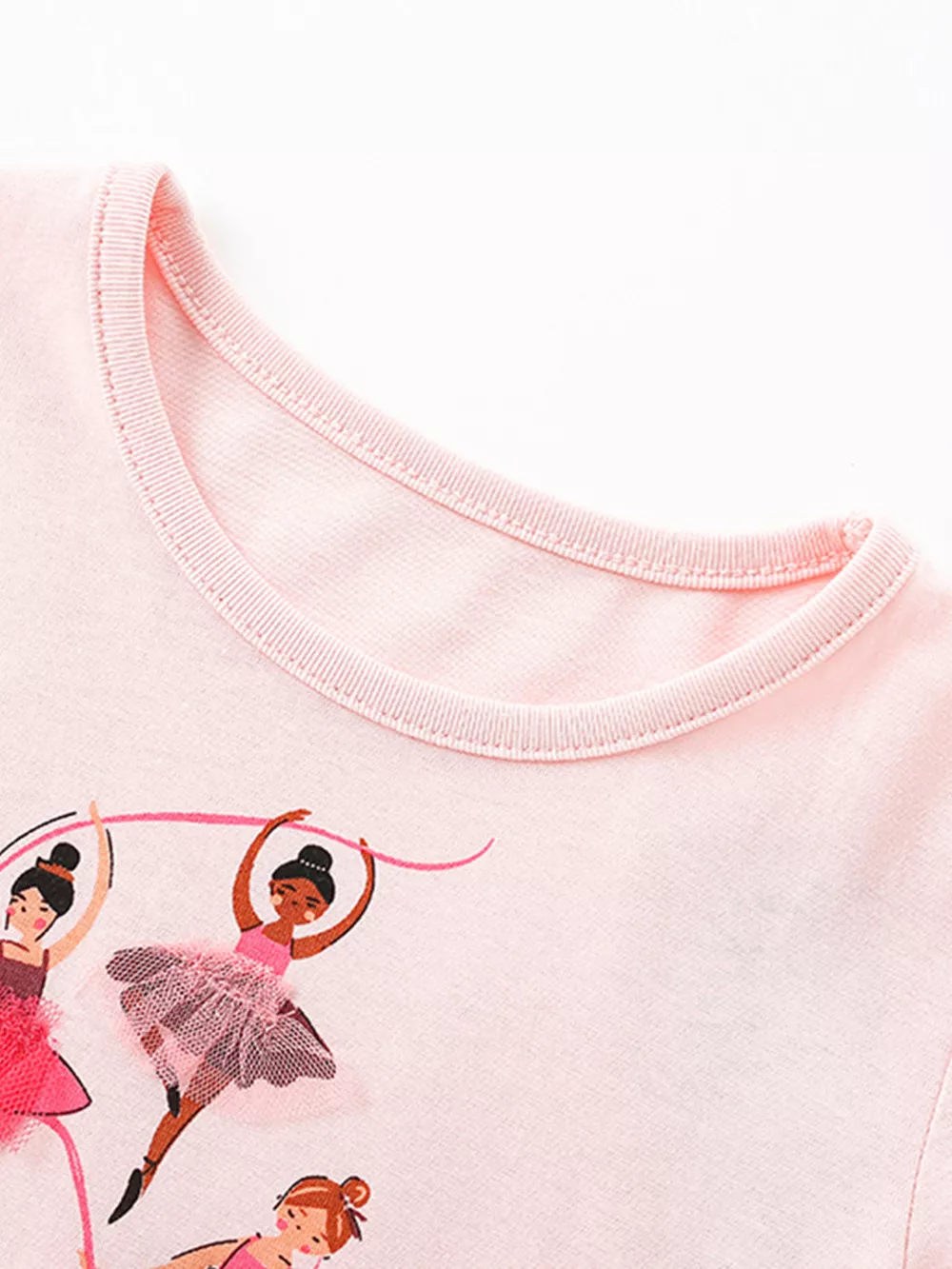 Children's Ballerina Graphic Rainbow Tulle Dress, image 2