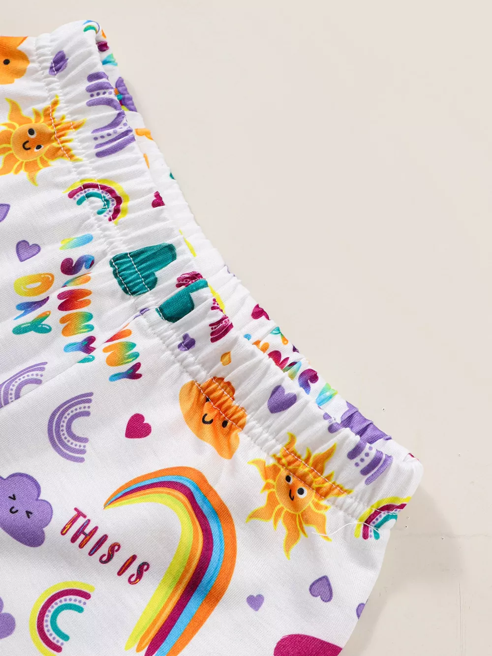 Children's Sunny Day Print Short Sleeve Tee and Shorts Set, image 3