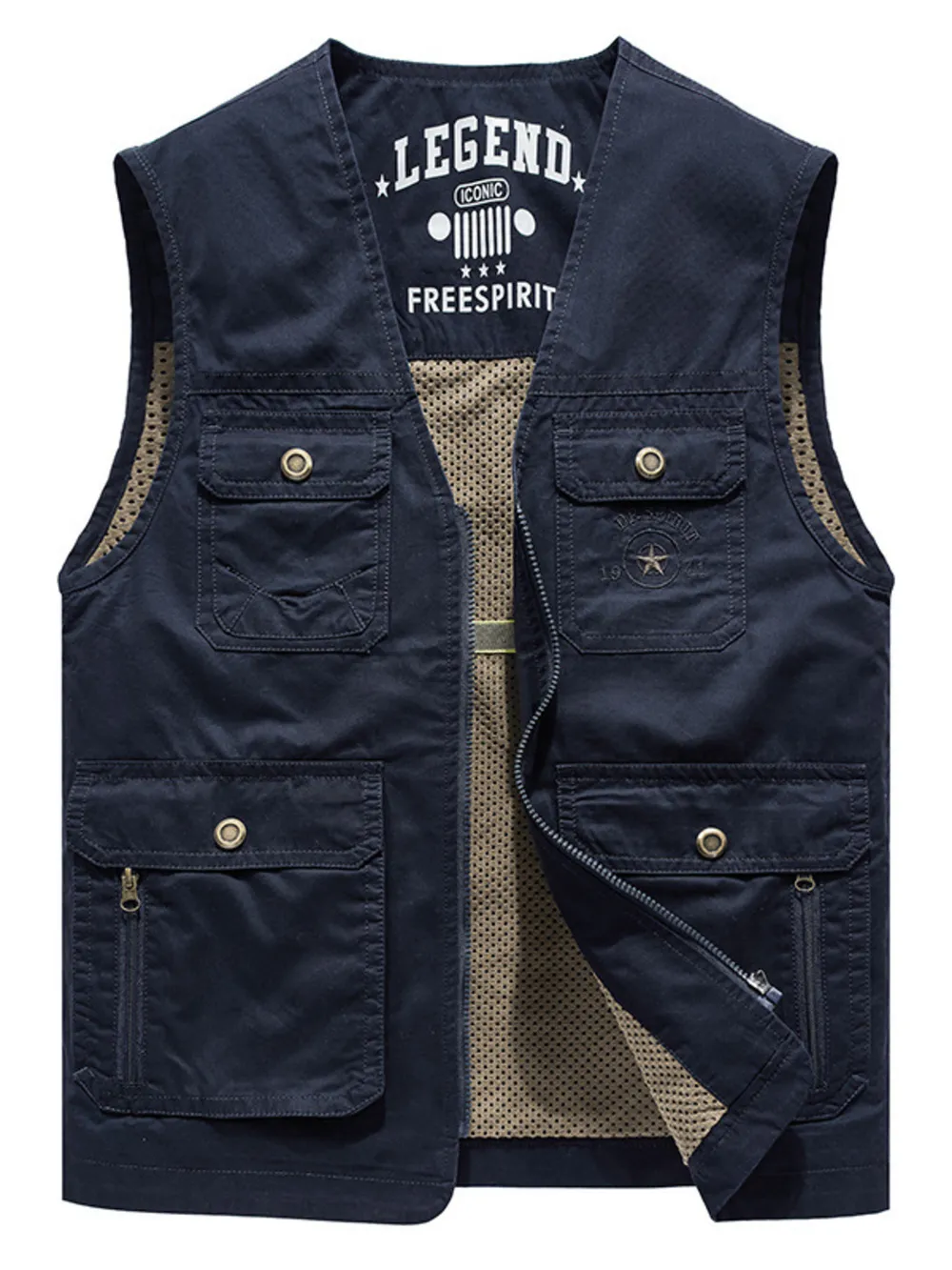 Men's Plus Size Casual Multi-Pocket Outdoor Vest, image 8