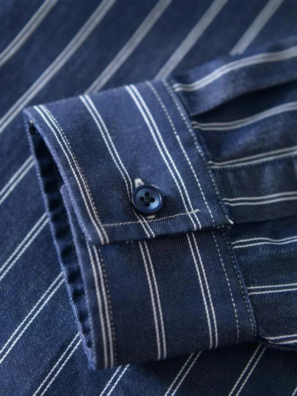Men's Plus Size Striped Button Up Long Sleeve Shirt, image 8