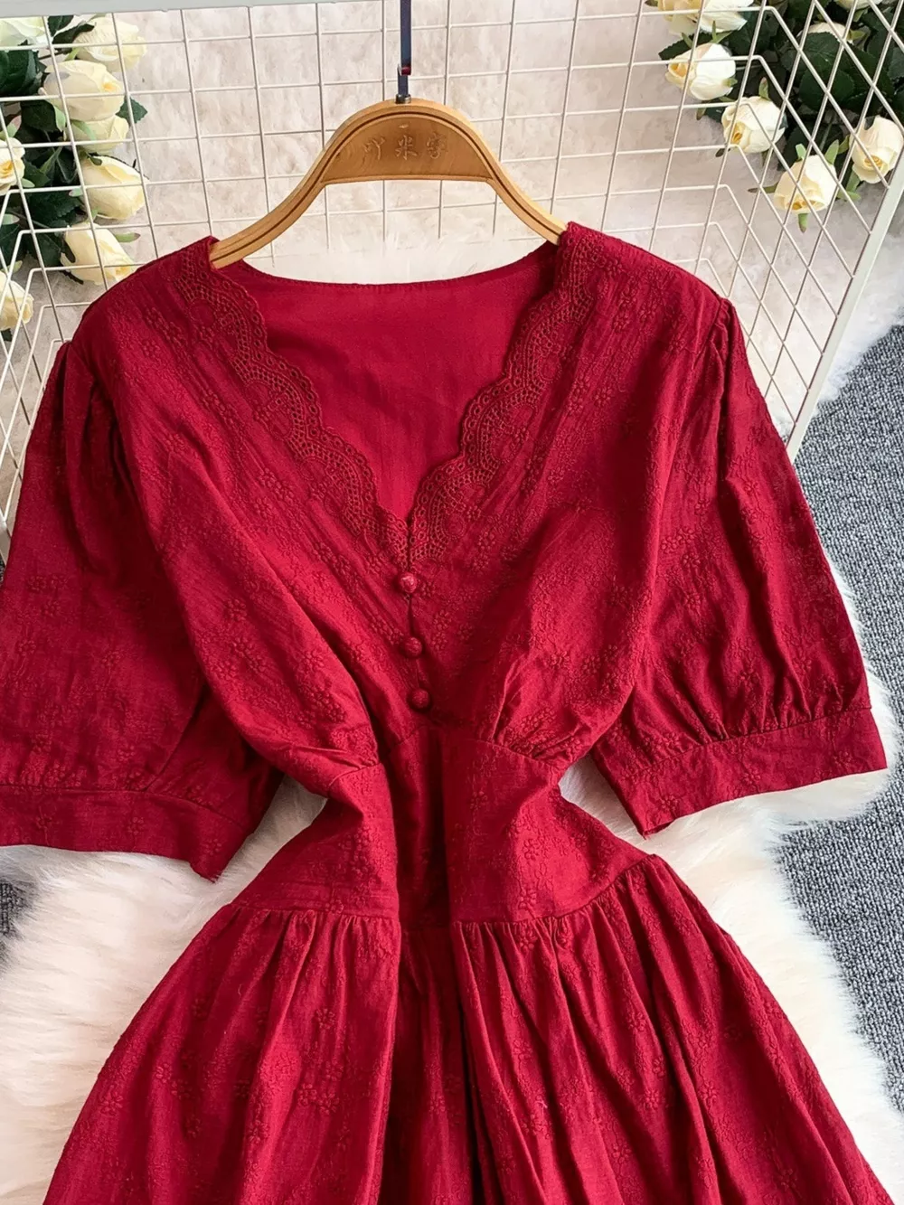 Lace Detail A-Line Midi Dress, image 22