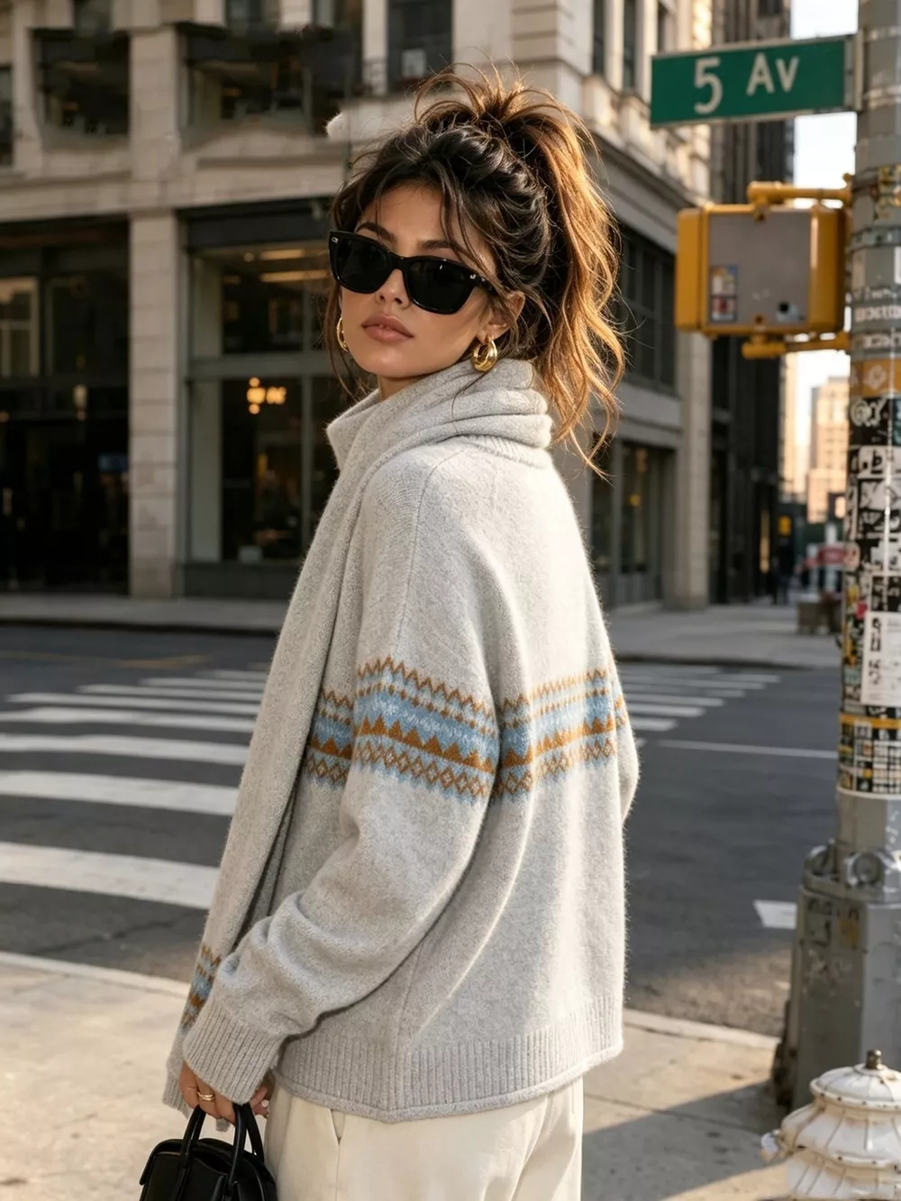 Geometric Button Down Knit Cardigan, image 5