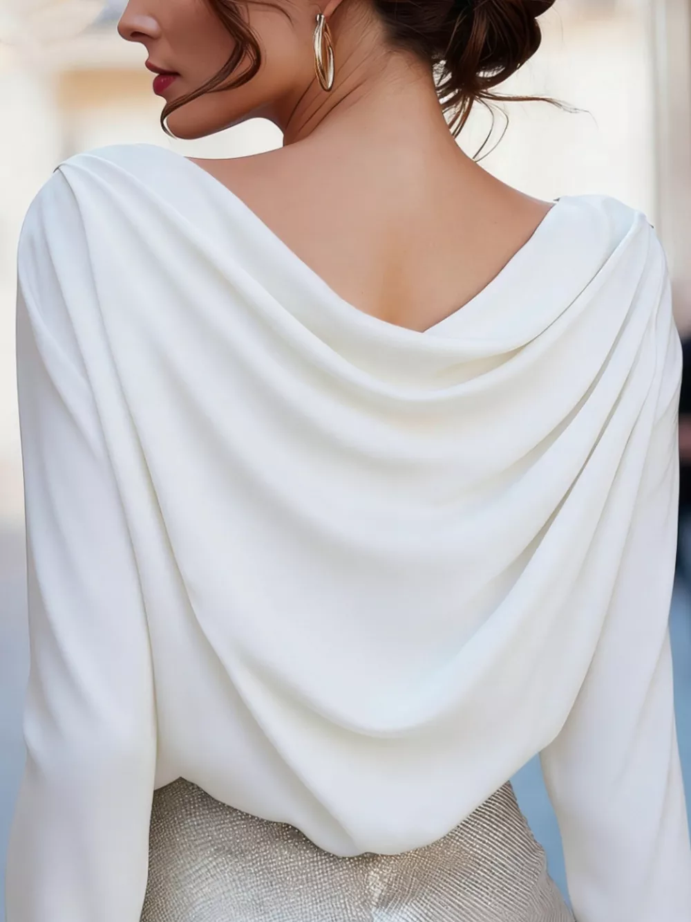 Cowl Neck Long Sleeve Blouse, image 4
