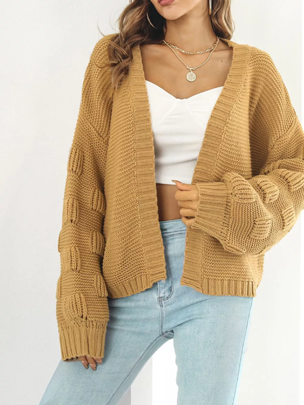 Chunky Knit Open Front Cardigan, image 5