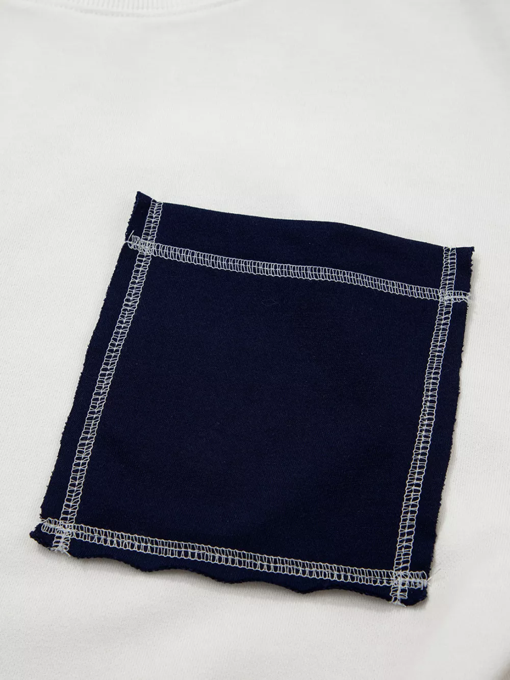 Exposed Seam Detail Color Block Patch Pocket Drop Shoulder Sweatshirt, image 3