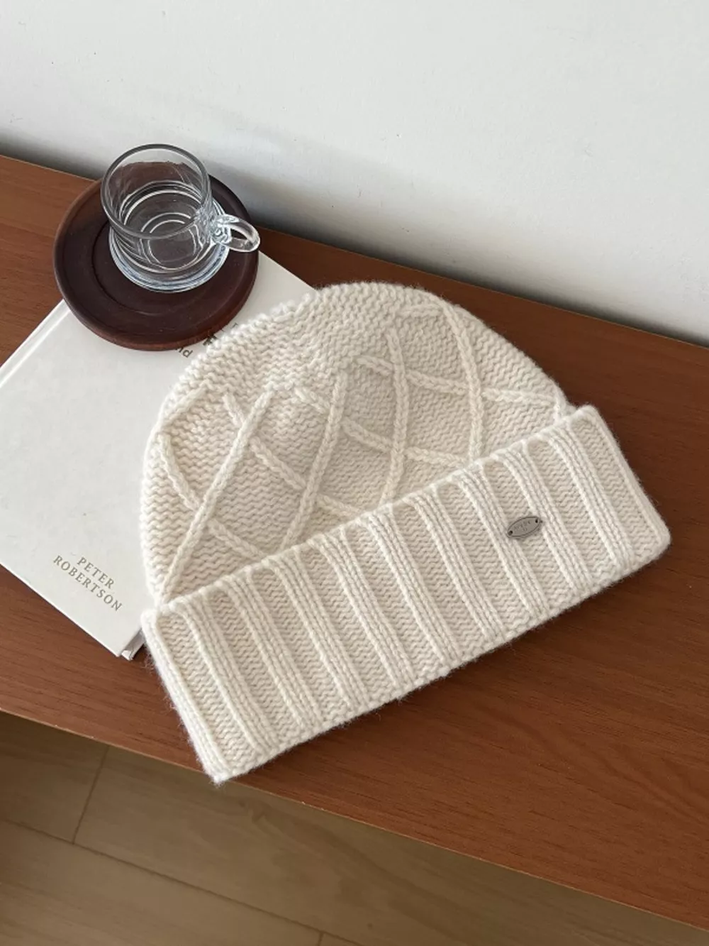 Wool Cozy Knit Beanie Hat, image 3