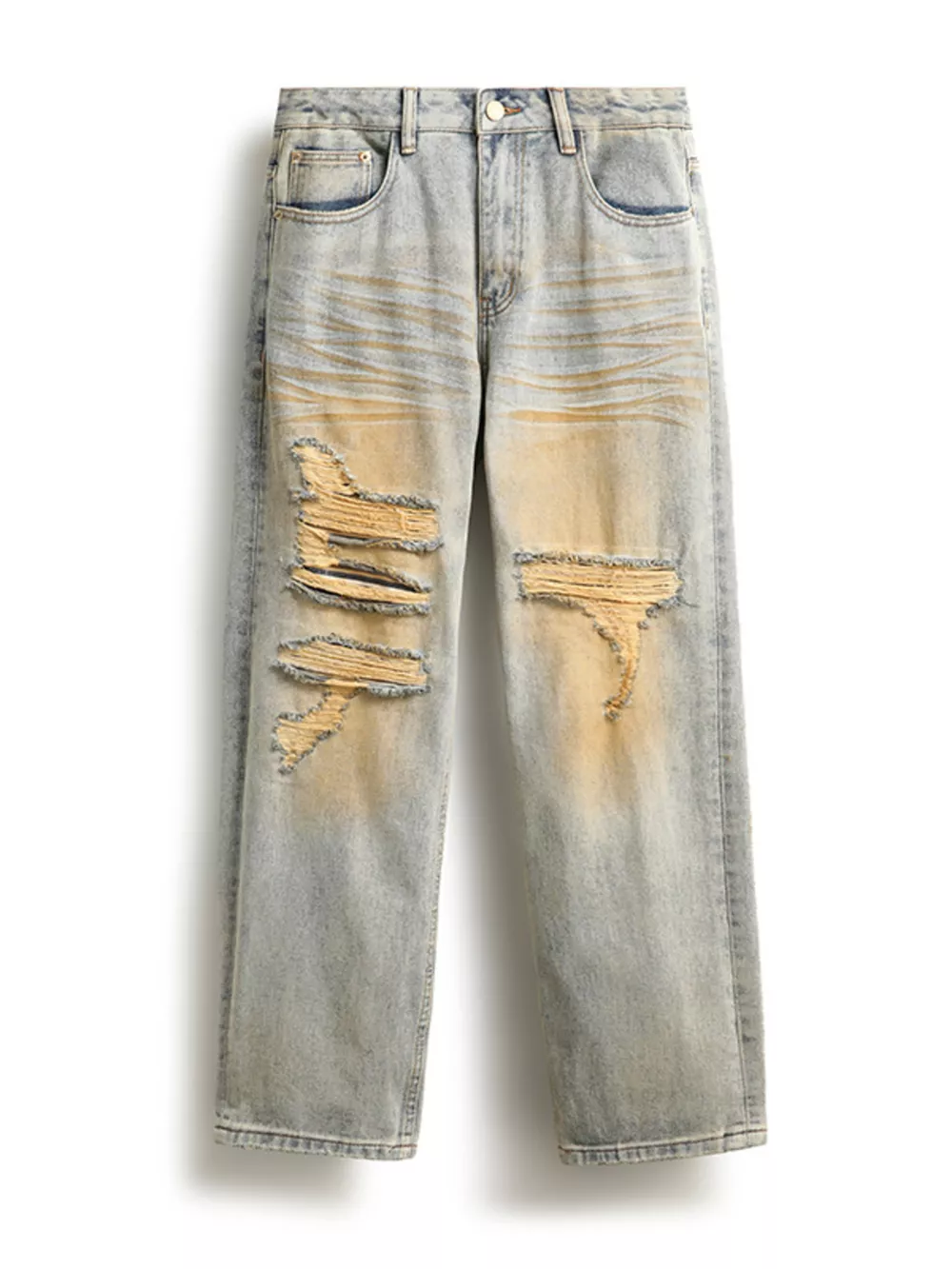 Men's Distressed Loose Fit Jeans, image 8