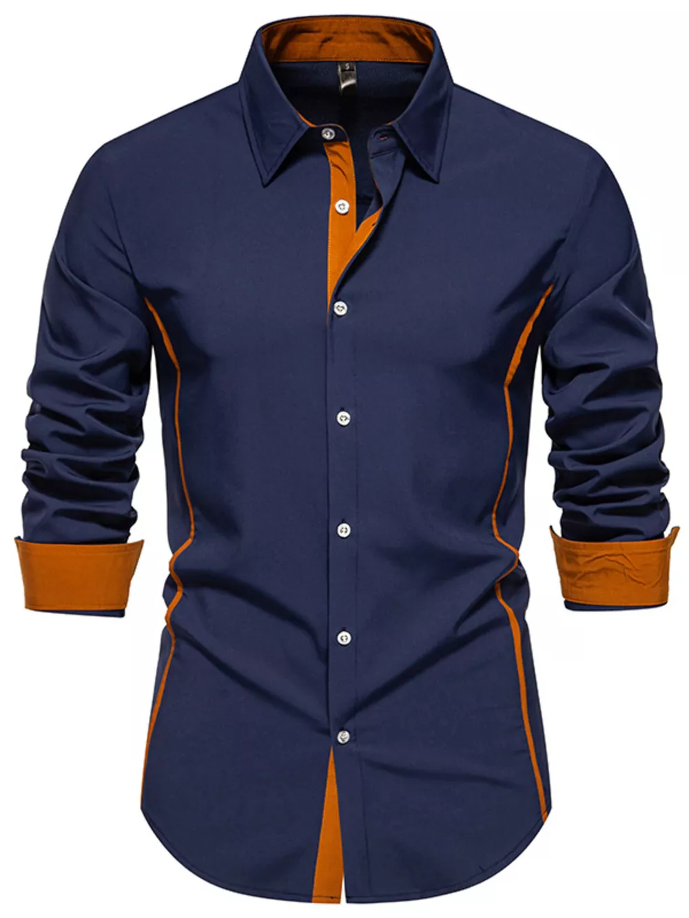 Men's Contrast Trim Button-Down Shirt, image 8