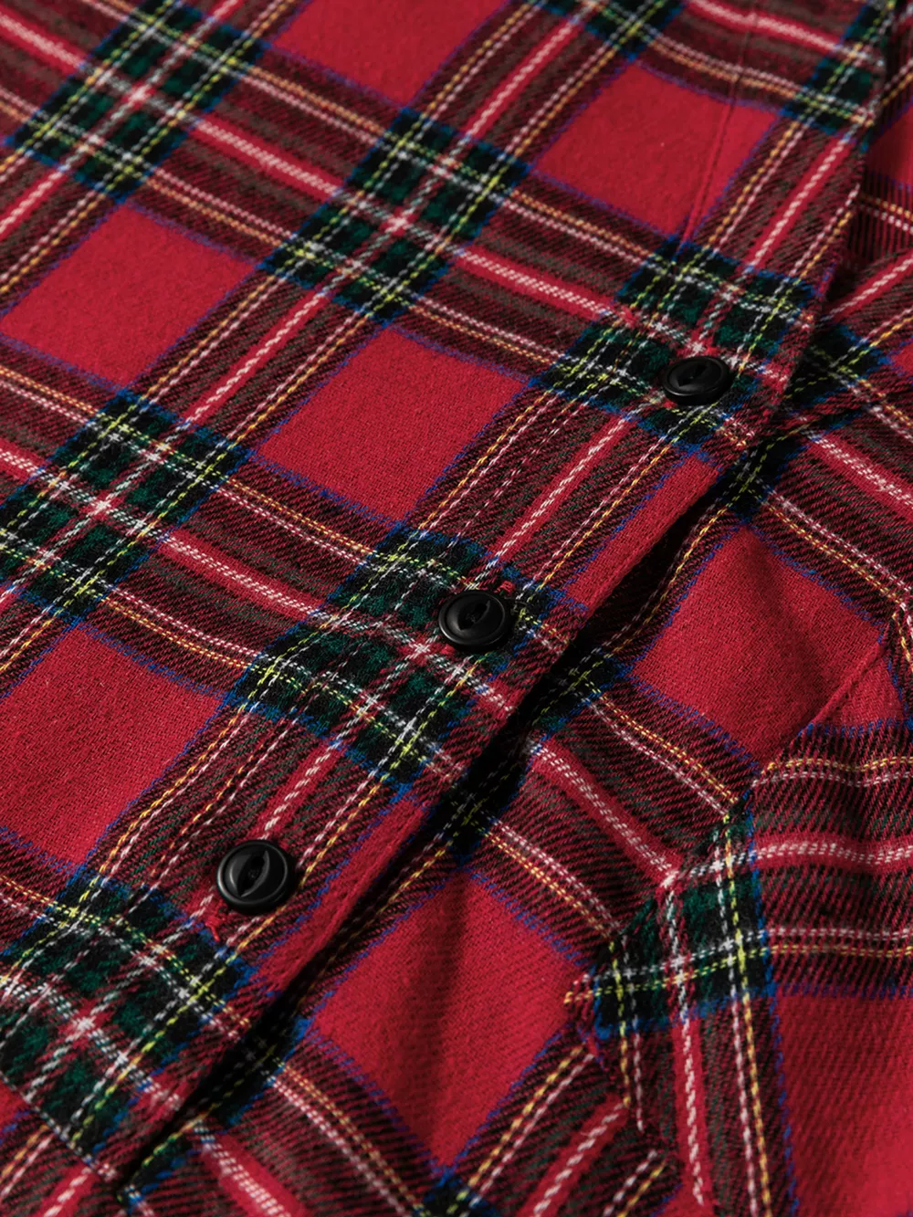 Plaid Shirt Collar Half Button Ruffle Hem Long Sleeve Mini Dress, image 13