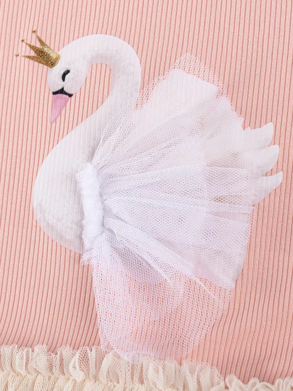 Children's Swan Short Sleeve Tulle Dress, image 3