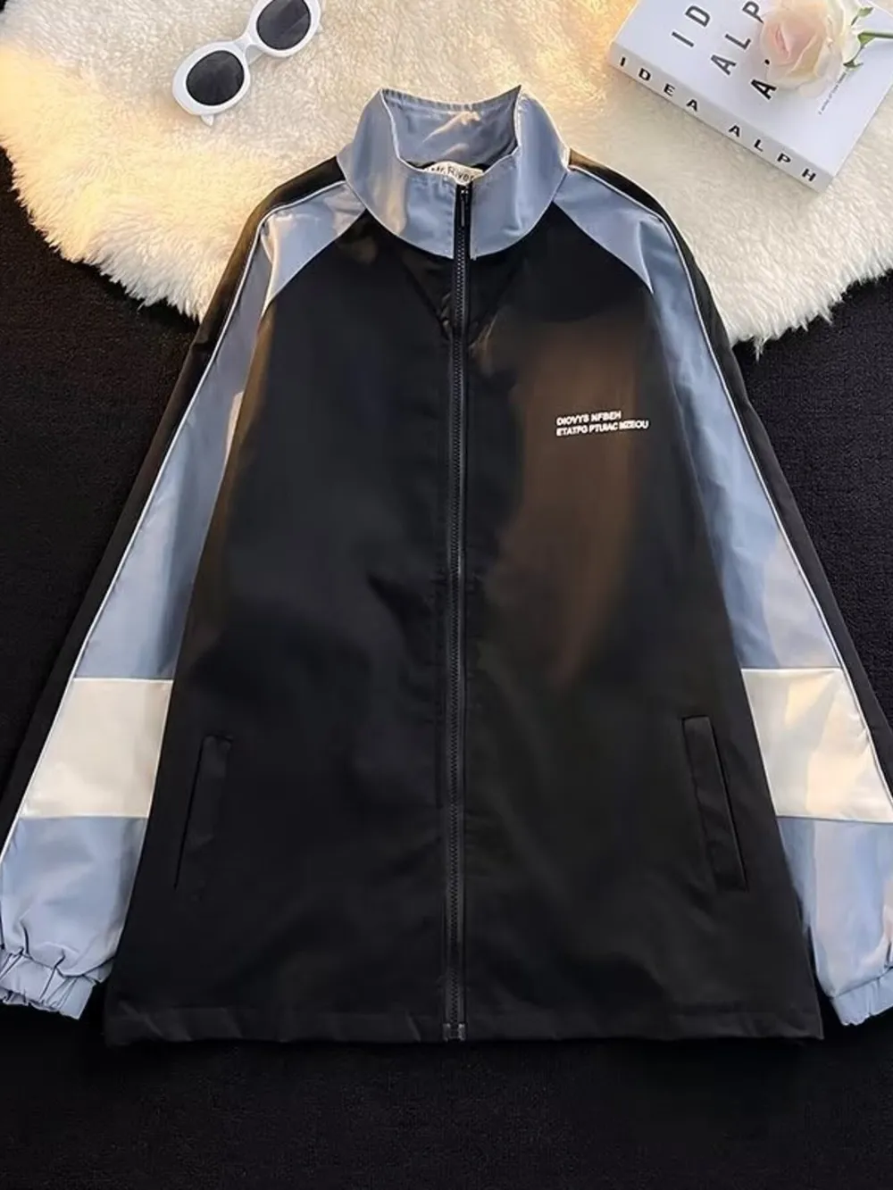 Men's Color Block Zip Up Jacket, image 2