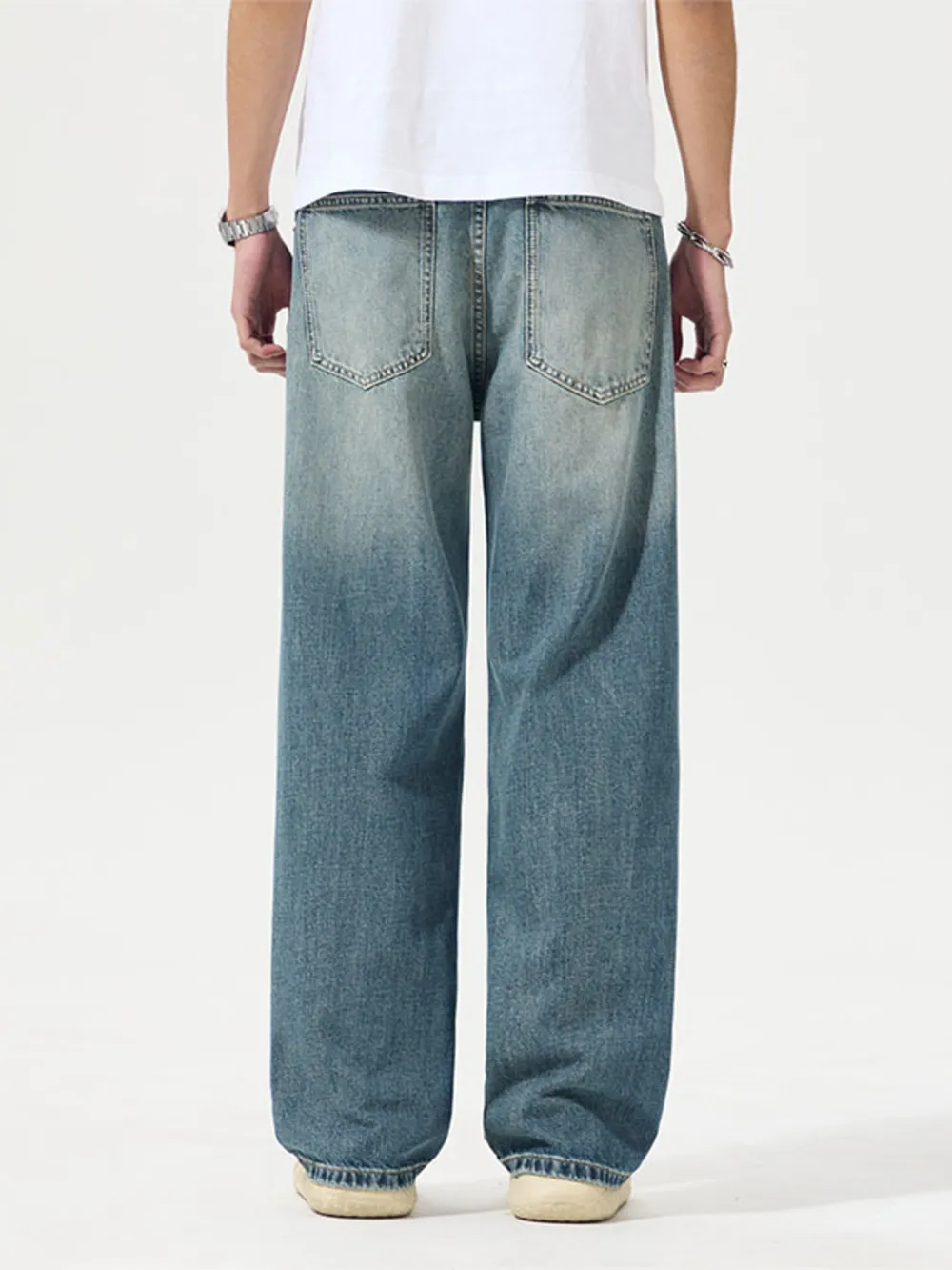 Men's Full Size Distressed Wide Leg Jeans Plus Size, image 4