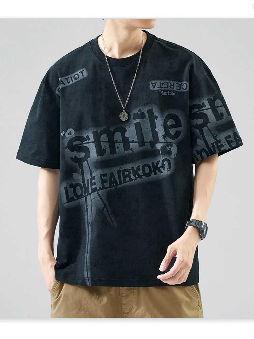 Men's Plus Size Round Neck Short Sleeve T-Shirt