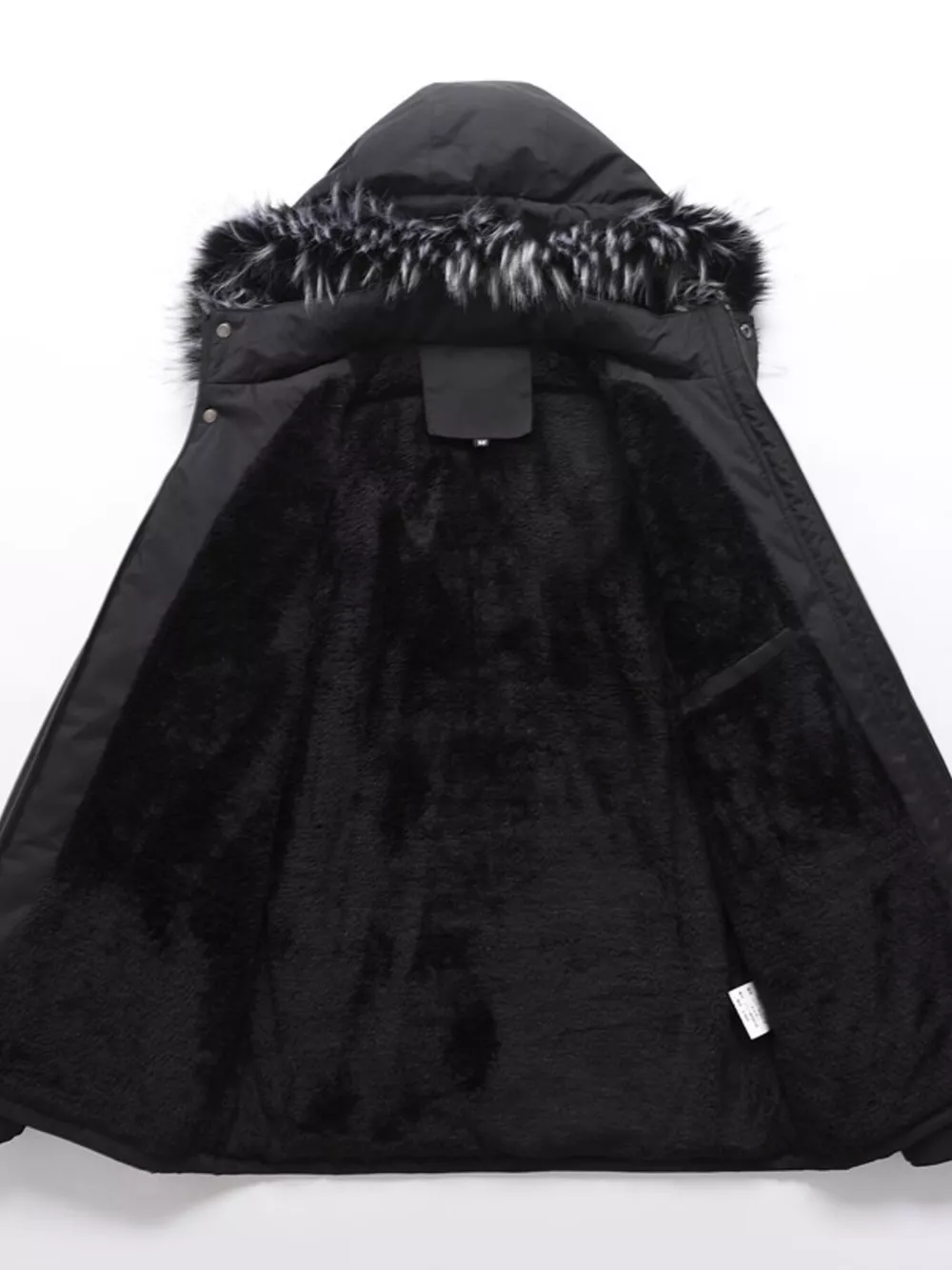 Men's Plus Size Fur Hooded Winter Parka Coat, image 4