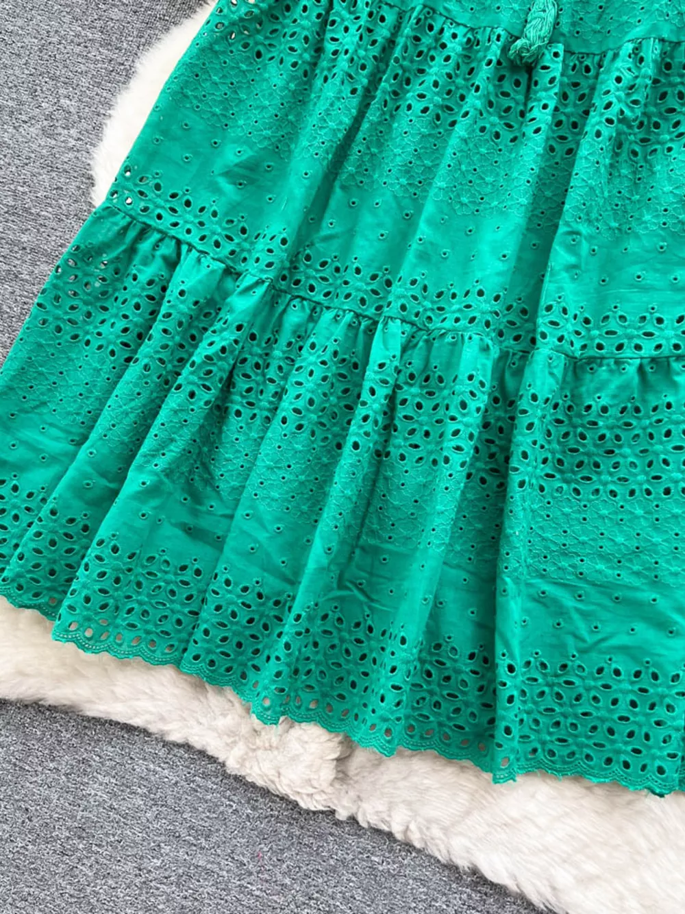 Eyelet Tiered Maxi Skirt, image 6