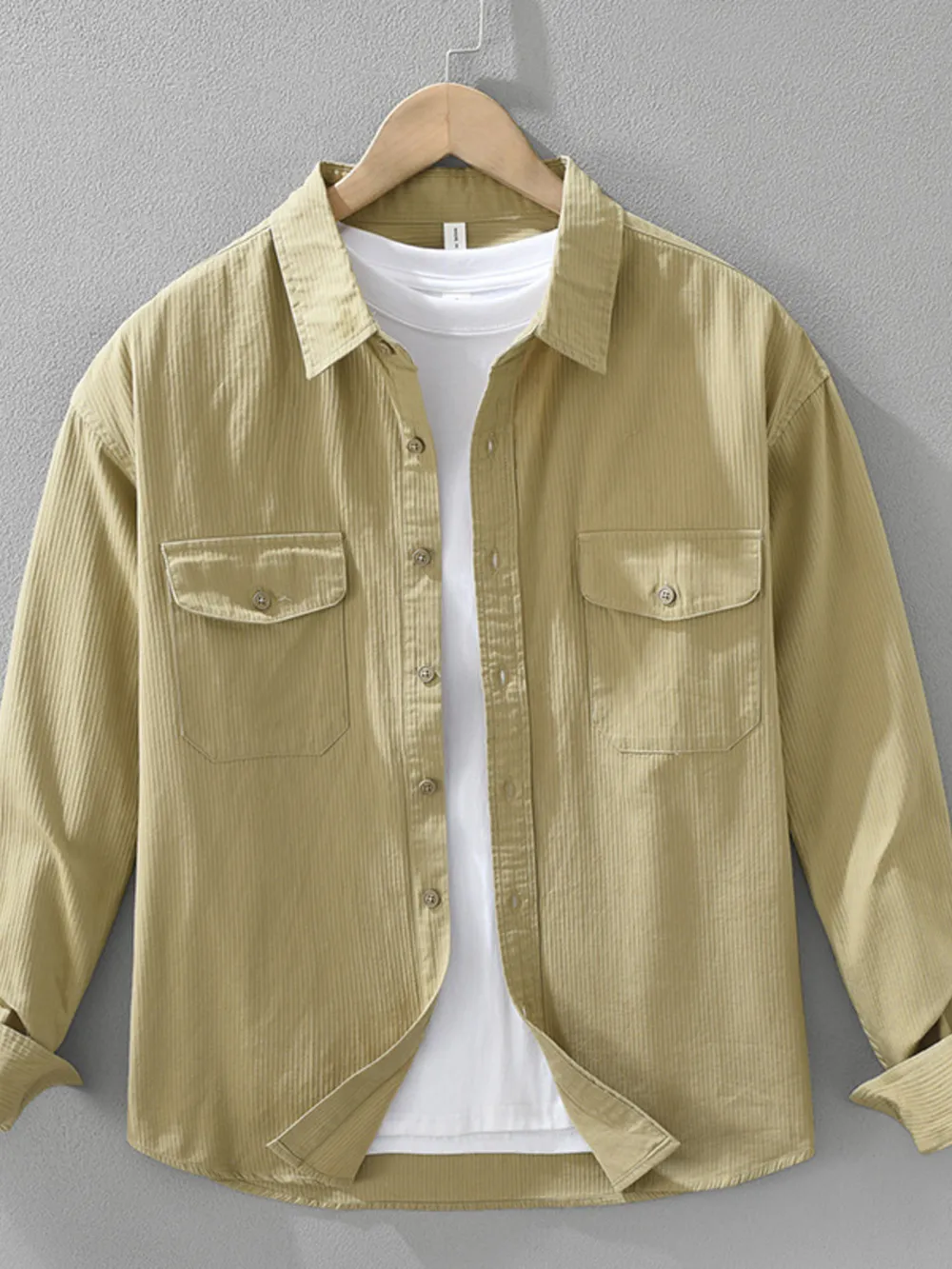 Men's Plus Size Button Up Long Sleeve Shirt, image 2
