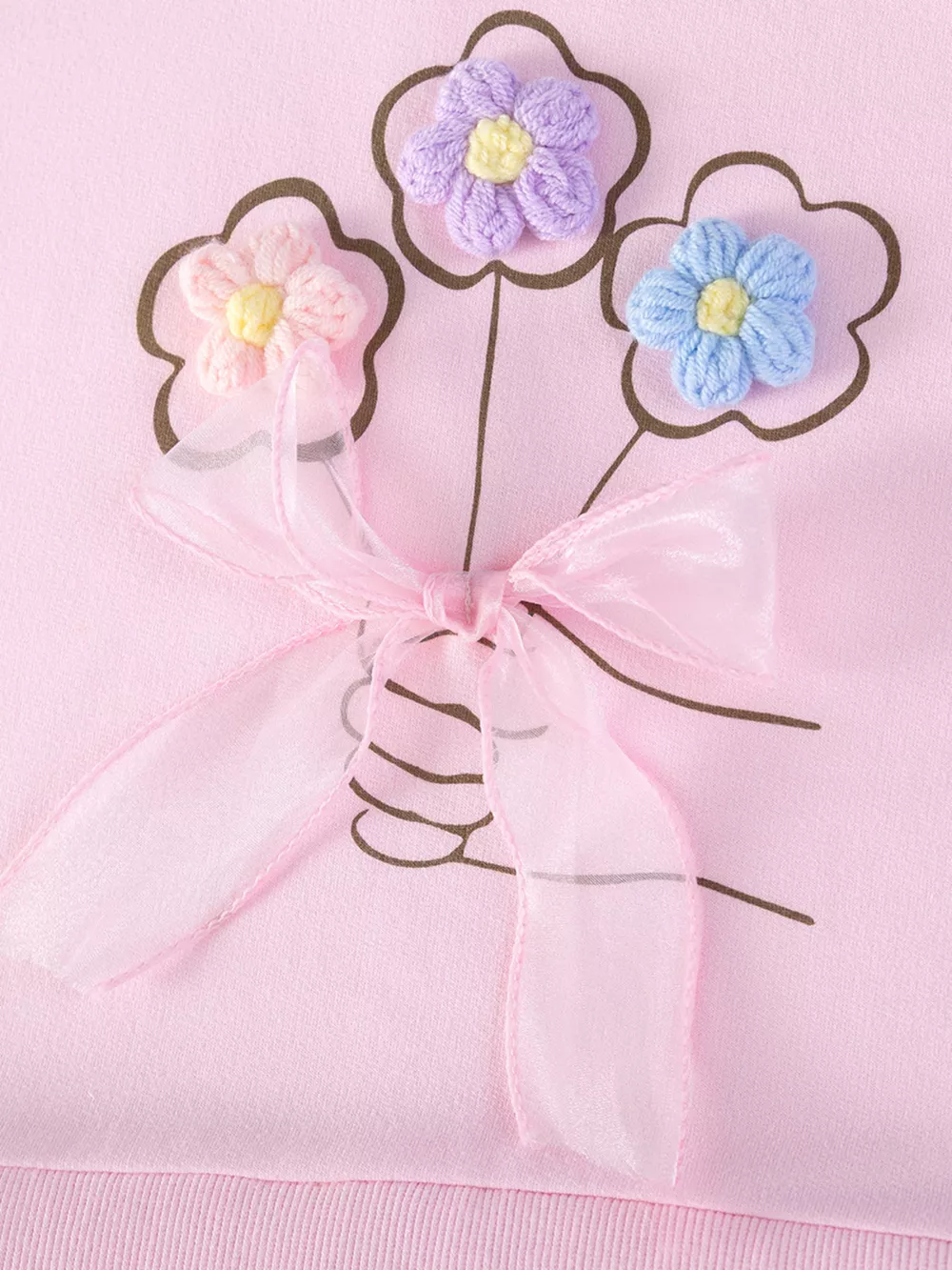 Children's Flower Applique Tulle Dress, image 4