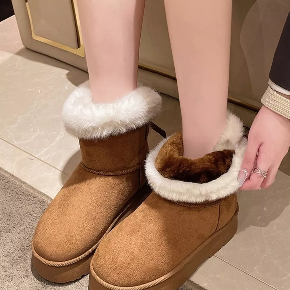 Round Toe Fuzzy Boots, image 11