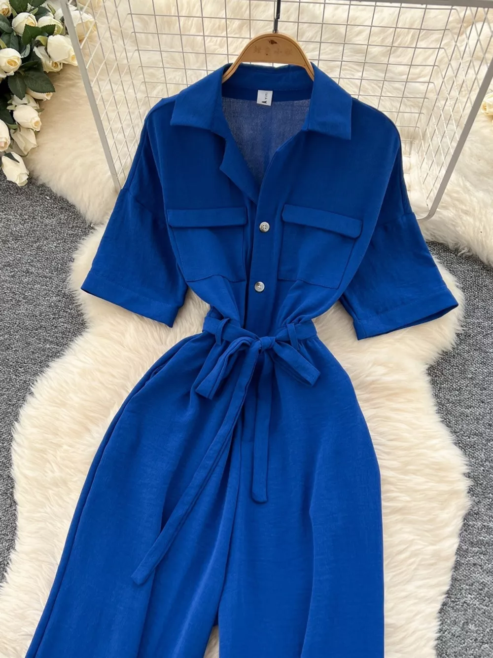 Tie Waist Wide Leg Jumpsuit, image 7