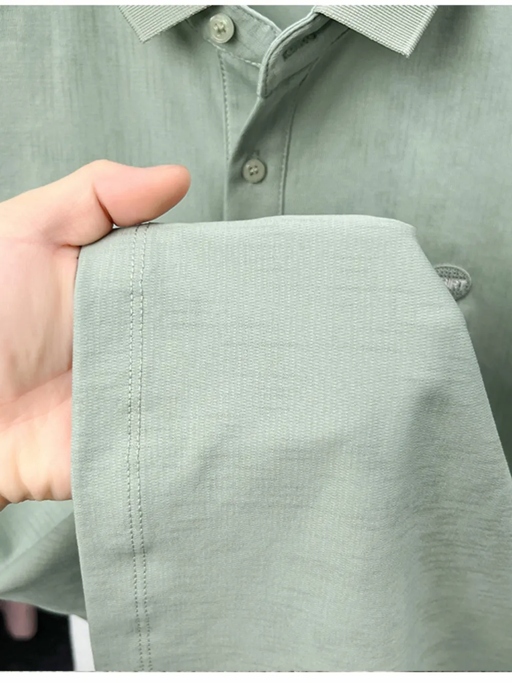 Men's Plus Size Short Sleeve Button Detail Polo, image 4