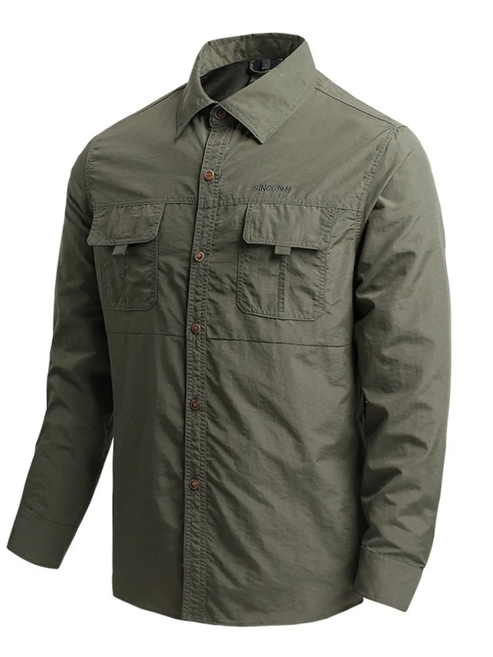 Men's Plus Size Long Sleeve Button-Down Shirt, image 4