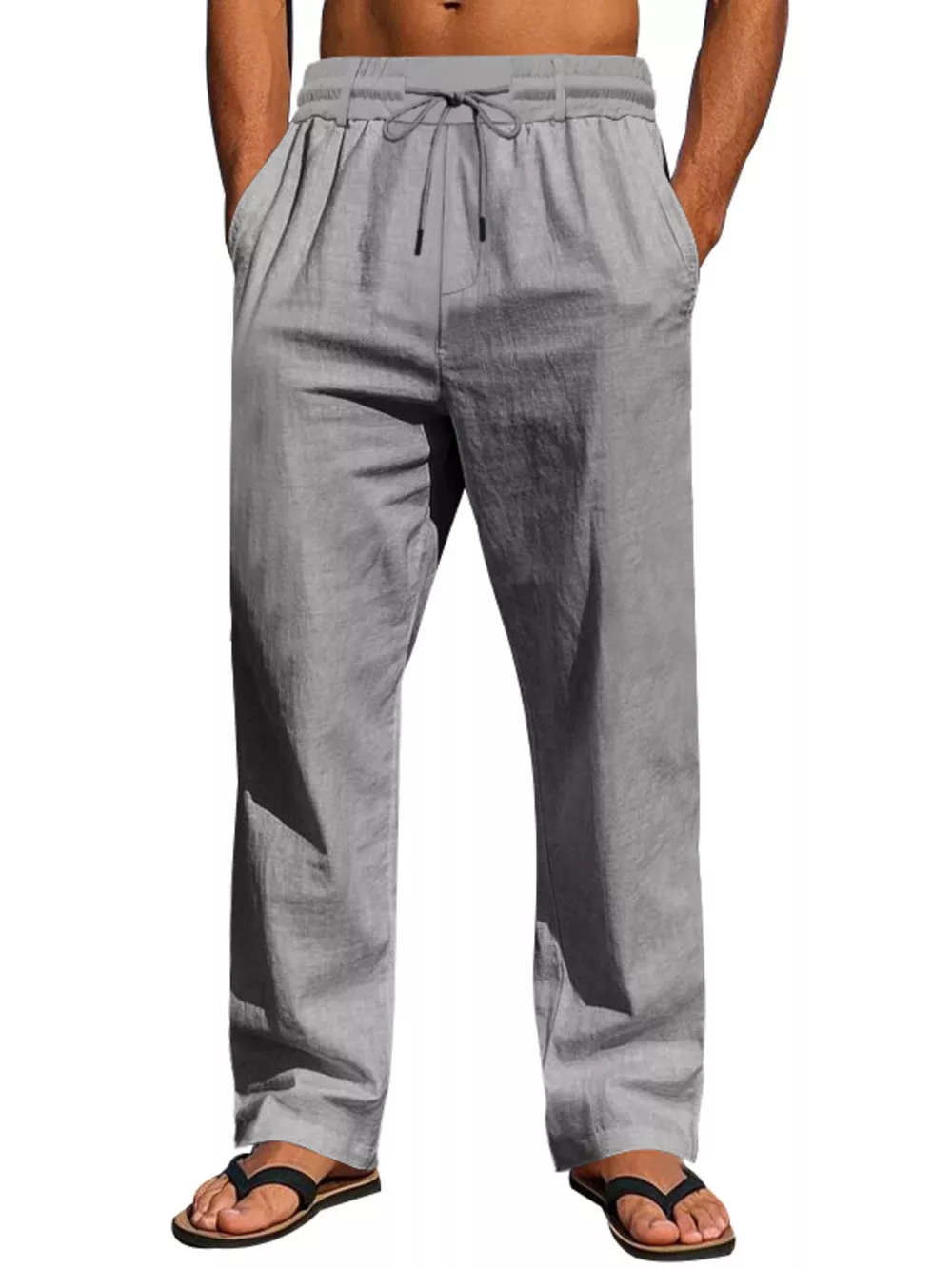 Men's Full Size Drawstring Elastic Waist Loose Fit Pants Plus Size, image 8
