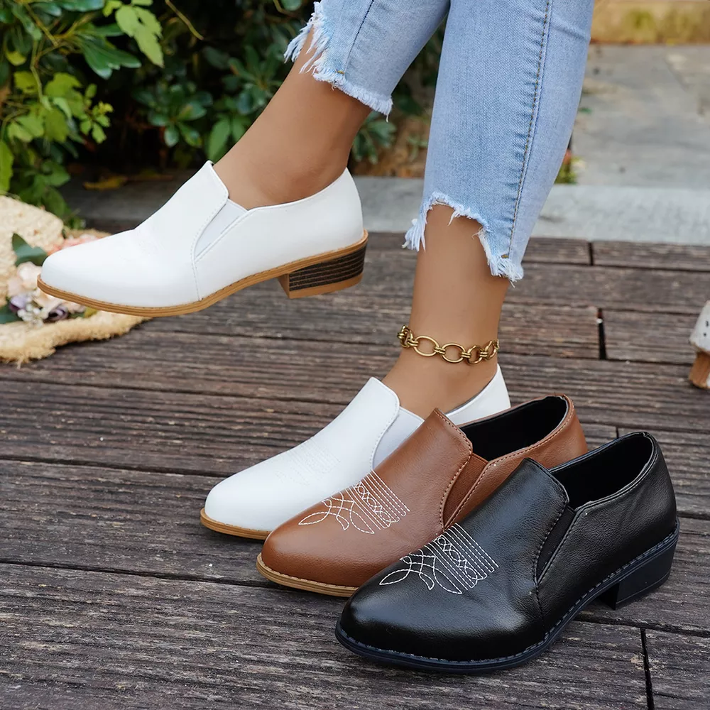 Point Toe Block Heels Loafers, image 2