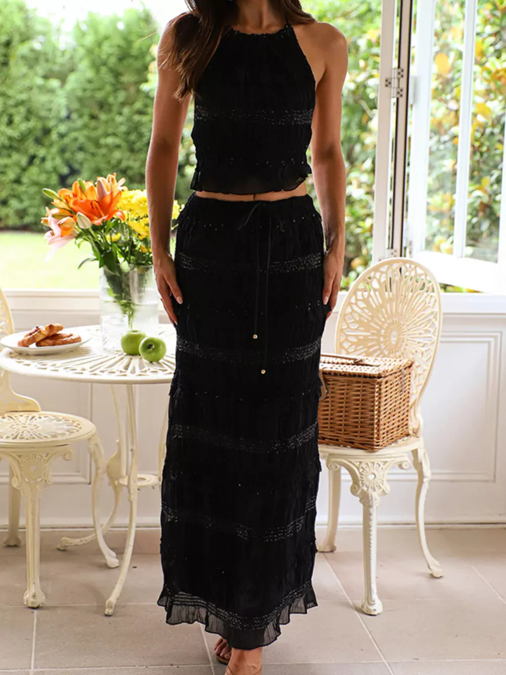 Sleeveless Top and Maxi Skirt Set, image 17