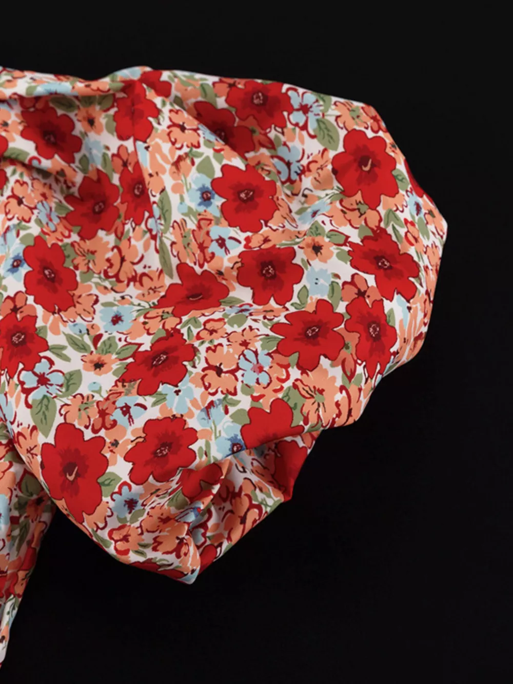 Ruched Floral Print Puff Sleeve Mini Dress, image 11