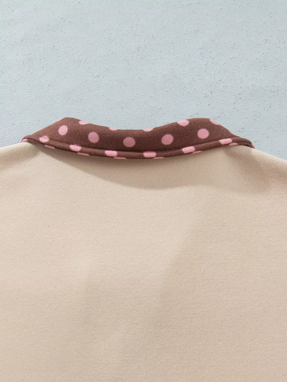 Polka Dot Contrast Baggy Pullover and Elastic Waist Shorts 2pcs Set, image 6