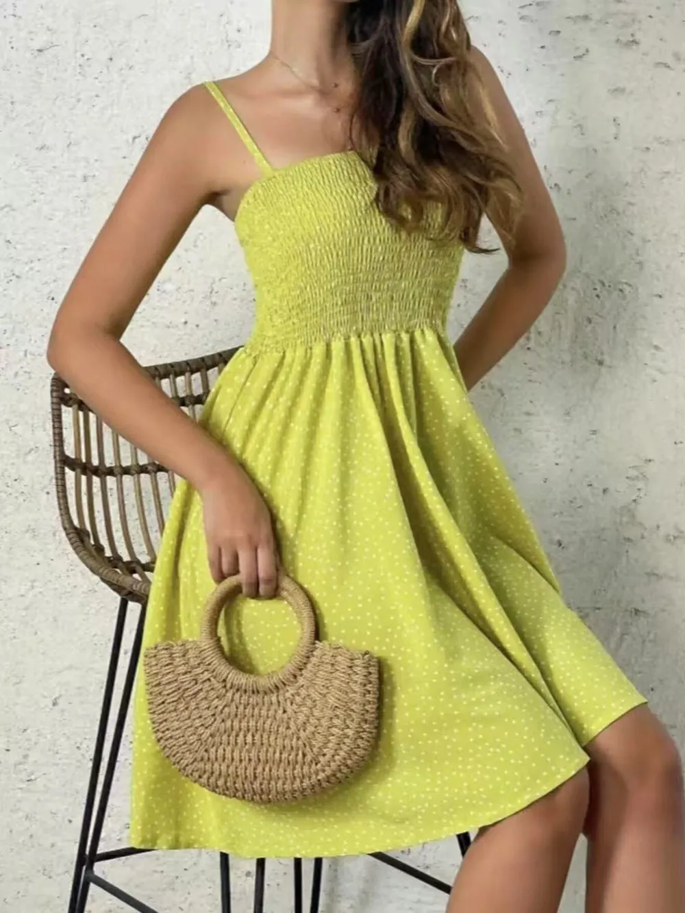 Full Size Smocked Square Neck Cami Dress Plus Size, image 18