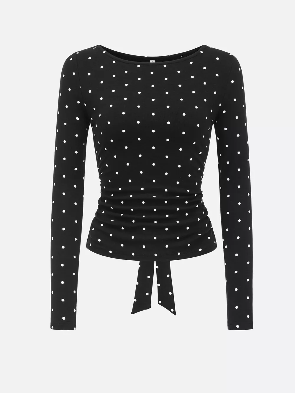 Long Sleeve Polka Dot Tie Back T-Shirt, image 14