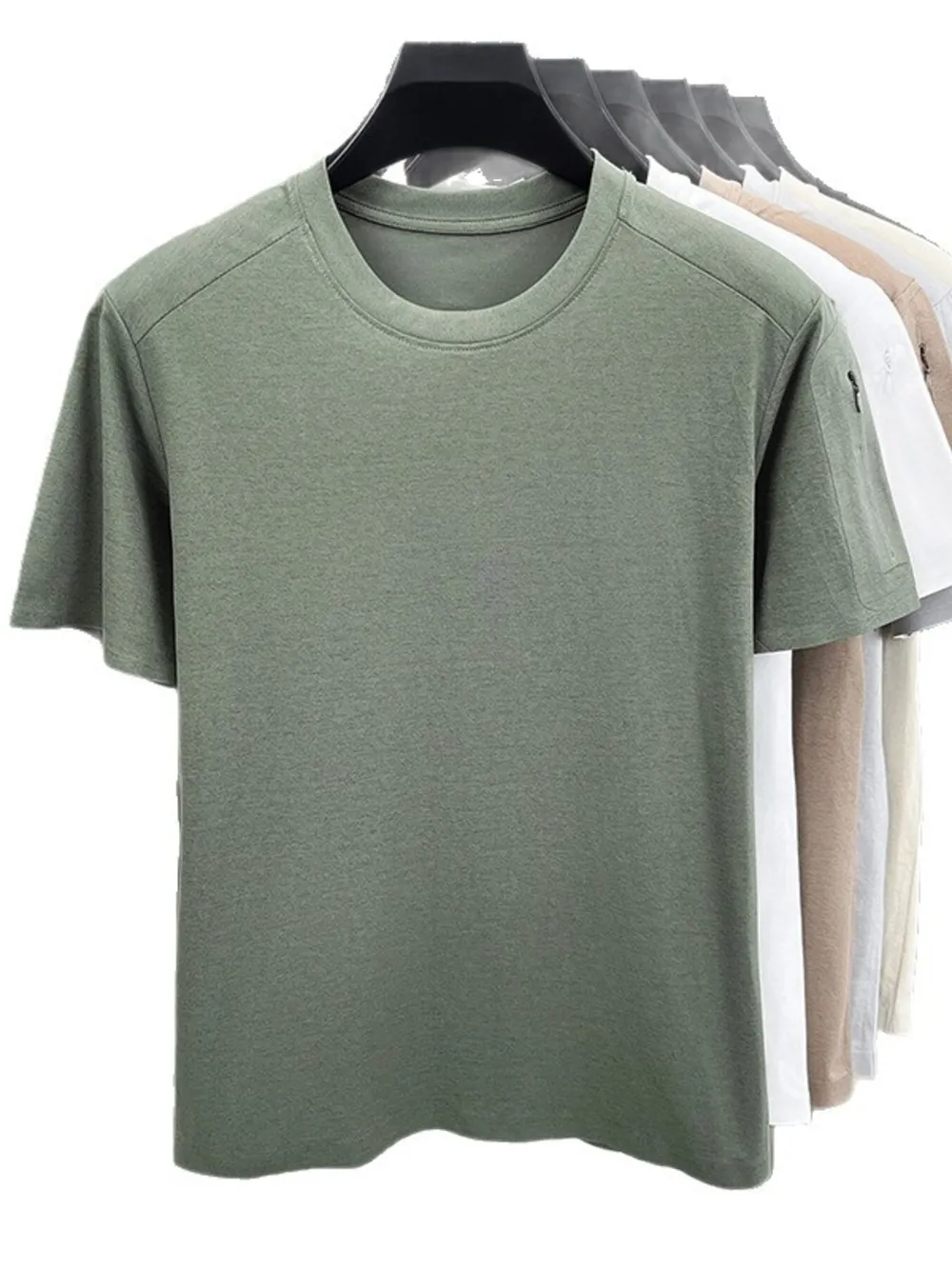 Men's Plus Size Round Neck Short Sleeve T-Shirt, image 5