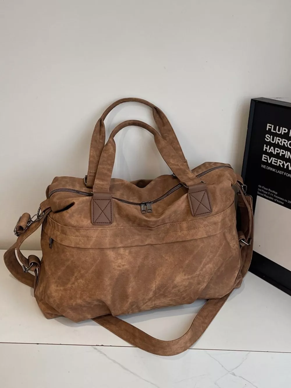 Vintage Adjustable Strap Duffel Bag