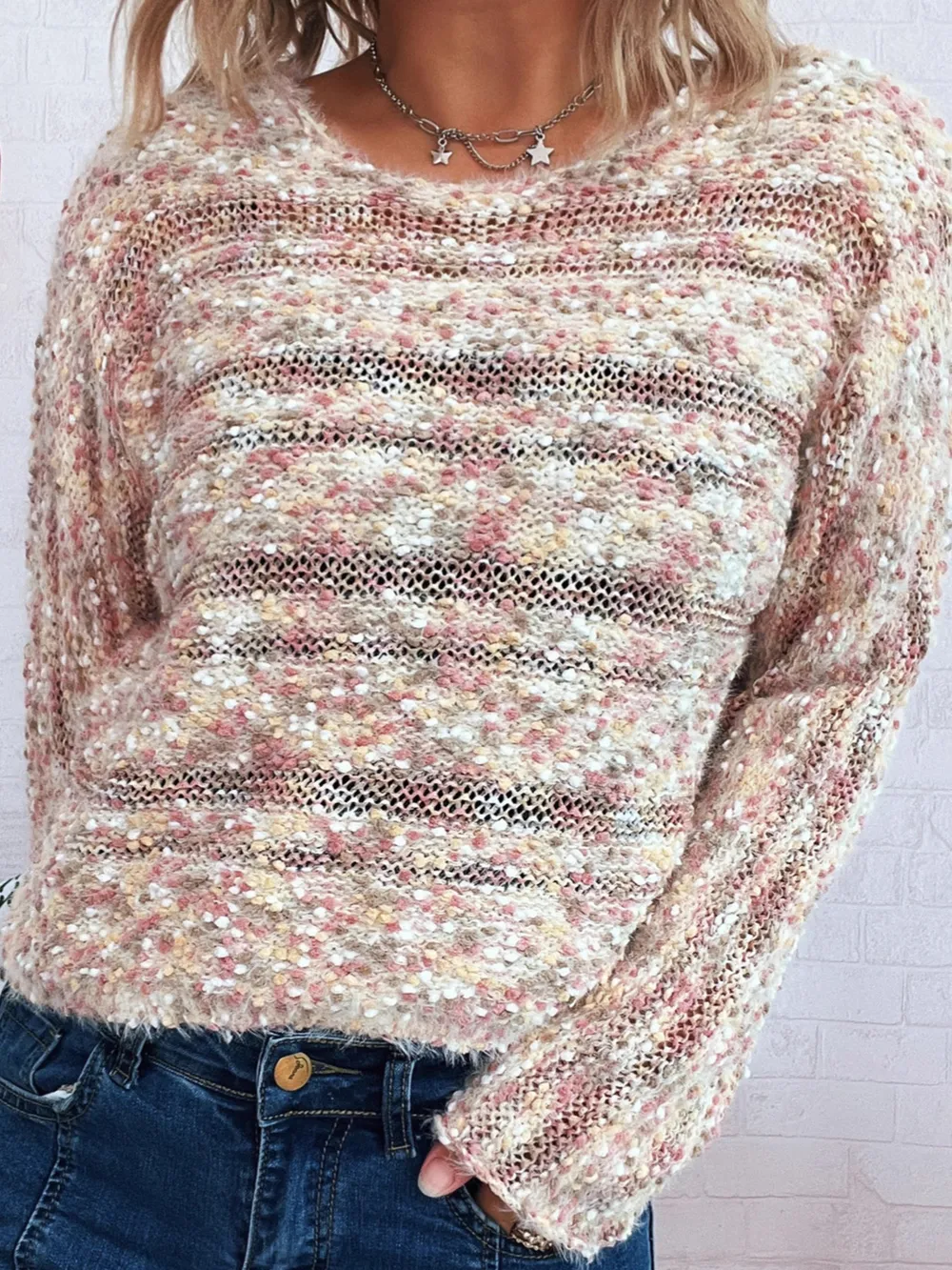 Round Neck Long Sleeve Sweater, image 3