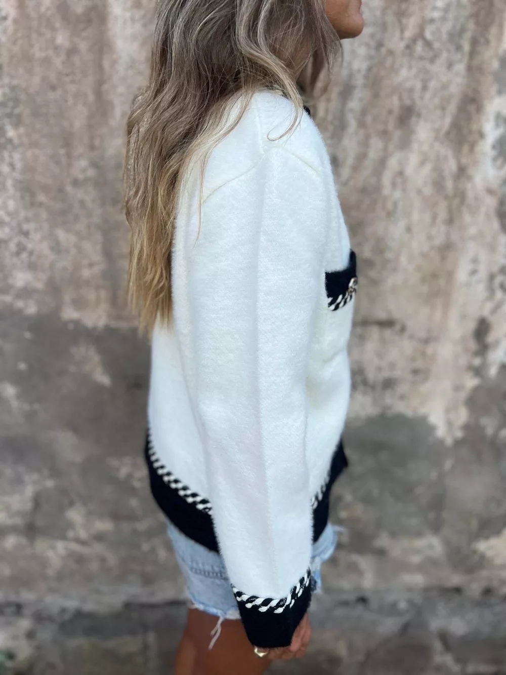 Contrast Trim Button Up Cardigan, image 8