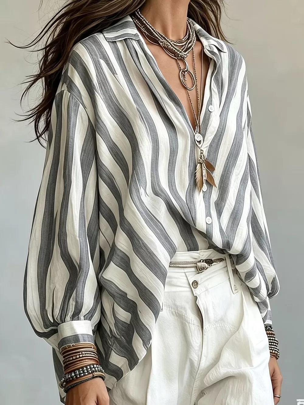 Striped Loose Fit Shirt, image 11