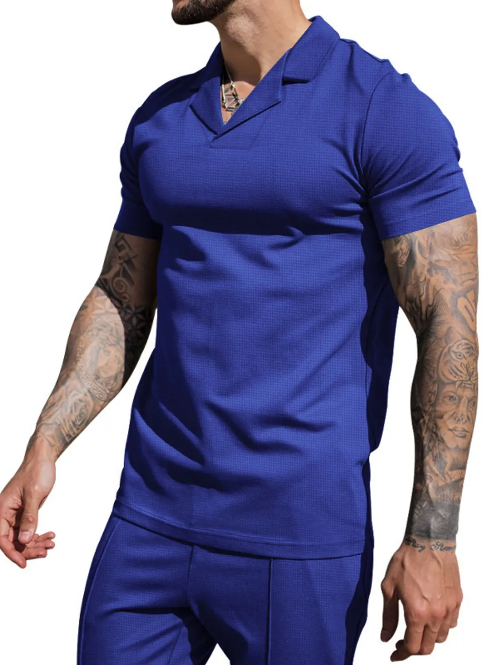 Men's Plus Size Short Sleeve Top and Shorts Set, image 5