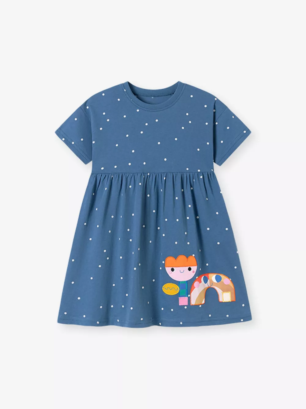 Children's Polka Dot Short Sleeve Casual Dress, image 2